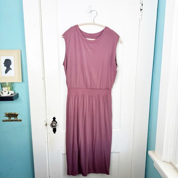 Athleta Santorini Knit Sleeveless Cinch Dress Size Medium M Dusty Rose Pink - Picture 3 of 13